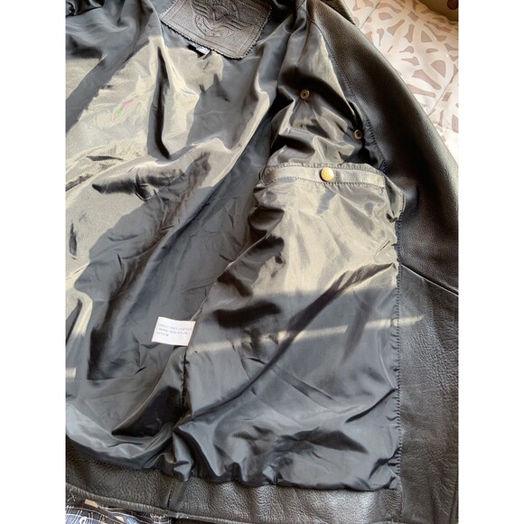Vintage Motorcycle Harley Davidson Leather Jacket Double Riders D Pocket Men’s L - Picture 9 of 16